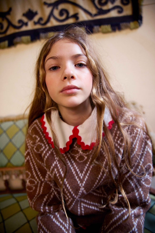FISH & KIDS / BASIC BLOUSE WITH RED RIBBON
