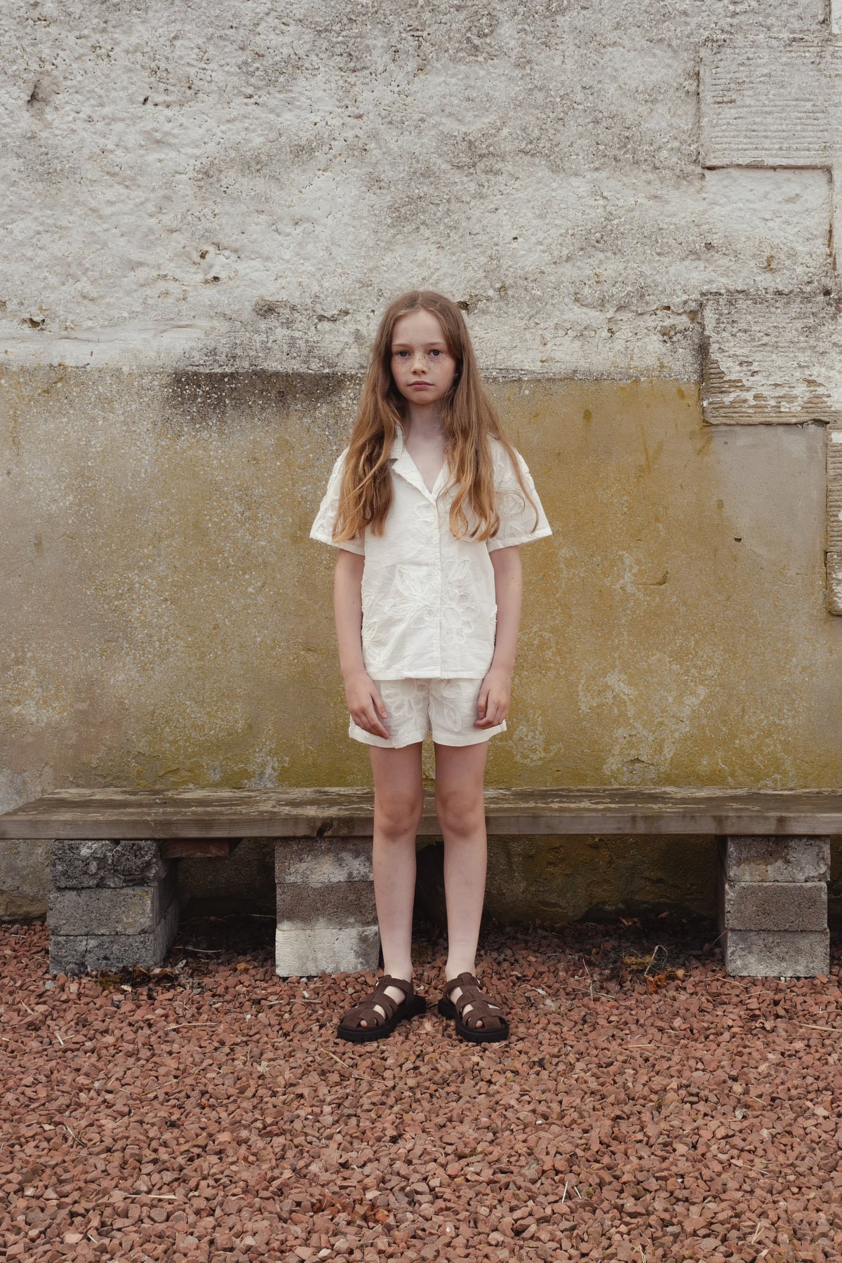 FISH & KIDS / WHITE FLOWERS SHIRT