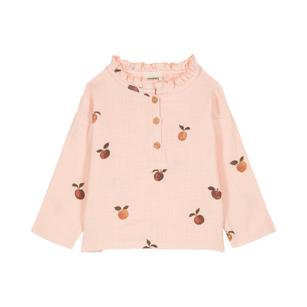 T-shirt Lala Ecru Pommes Mixte Fille Garçon 0 à 10 ans