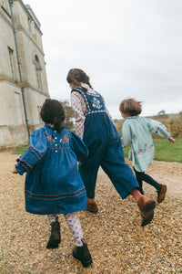 LALi / Clara Romper in Bijou Blue Embroidery