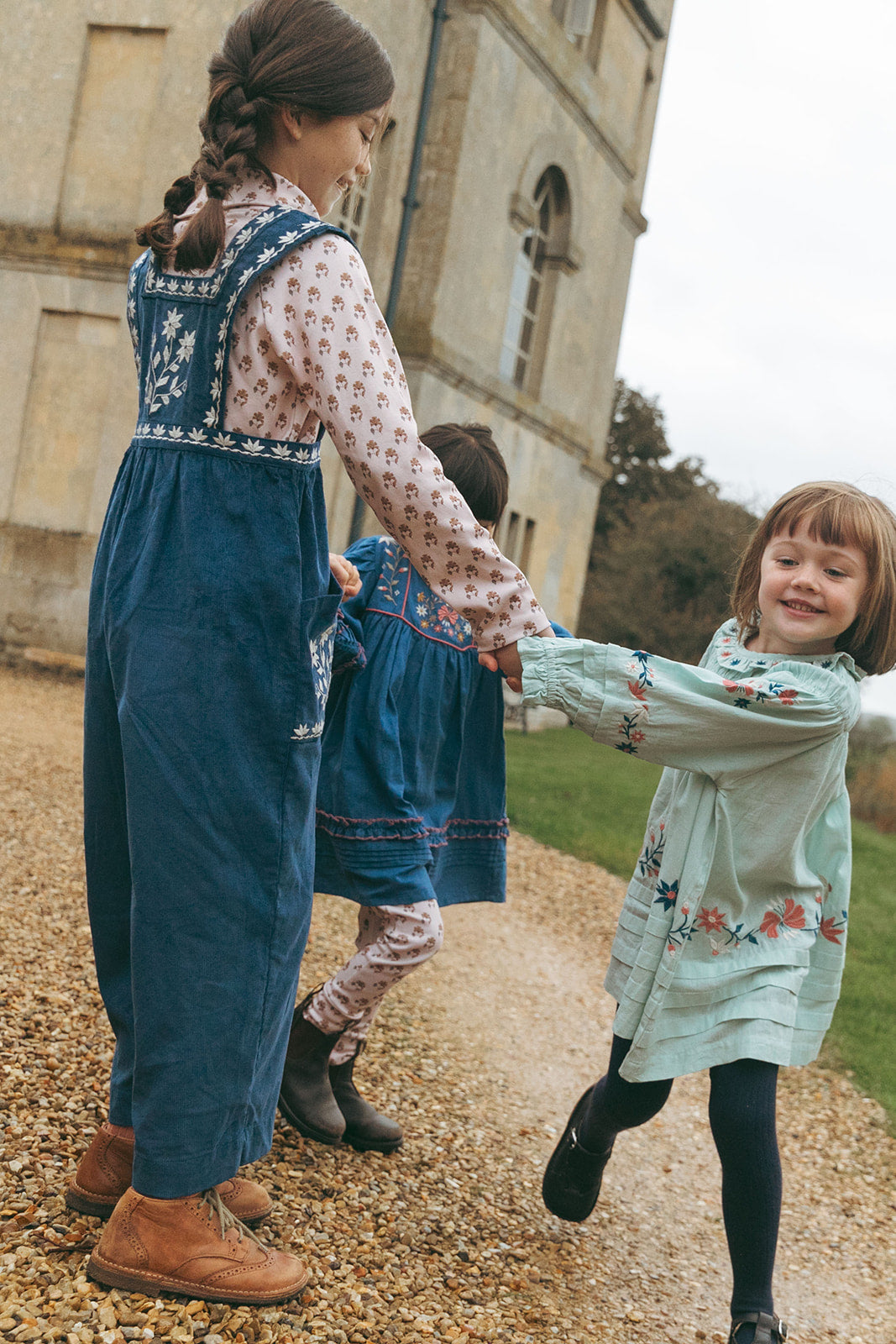 LALi / Clara Romper in Bijou Blue Embroidery