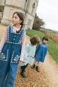 LALi / Clara Romper in Bijou Blue Embroidery