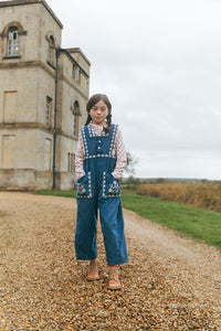 LALi / Clara Romper in Bijou Blue Embroidery