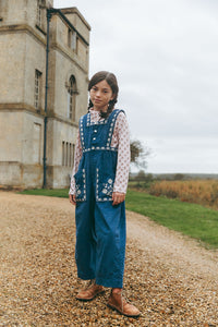 LALi / Clara Romper in Bijou Blue Embroidery