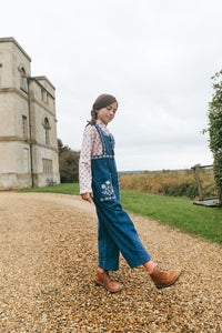 LALi / Clara Romper in Bijou Blue Embroidery