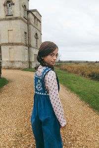 LALi / Clara Romper in Bijou Blue Embroidery