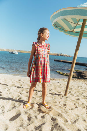 LALi / Mini Clover Dress in Red Madras Plaid