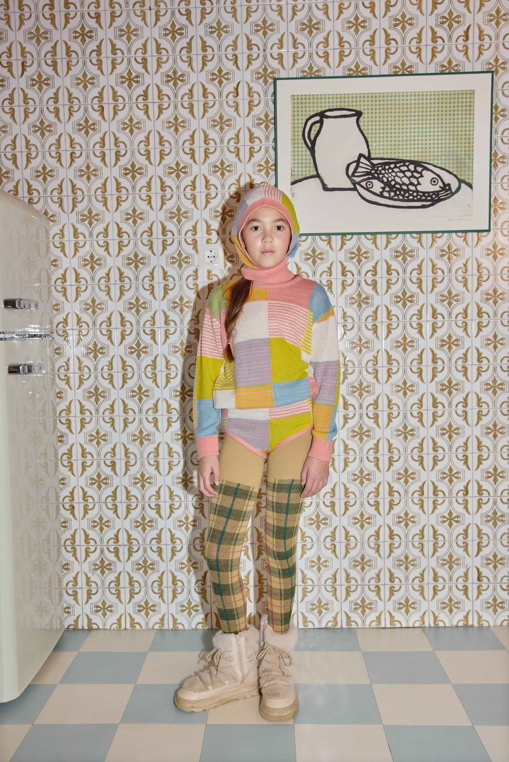 fish&kids 2024AW パッチワークトップス 4-5y fish&kids 2024AW パッチワークトップス 4-5y