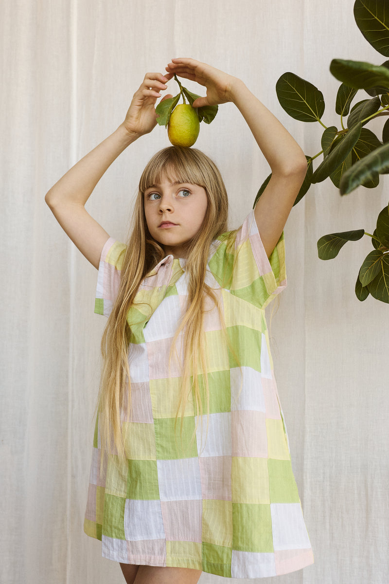 FISH & KIDS / PASTEL PATCHWORK DRESS