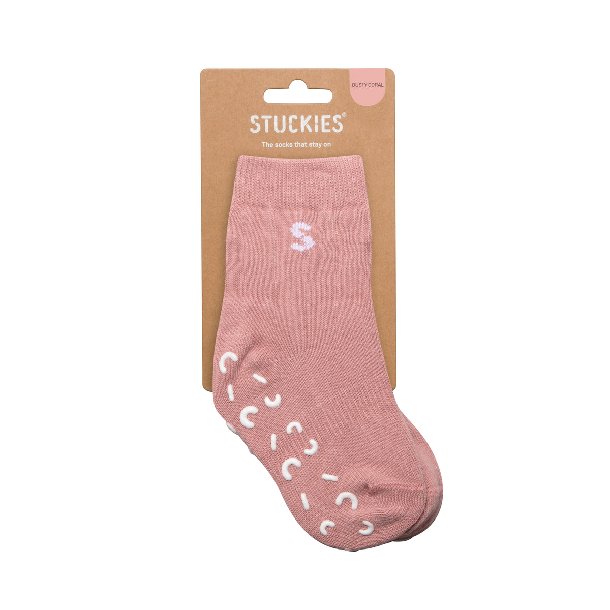 STUCKIES / cotton socks - moon / dusty coral