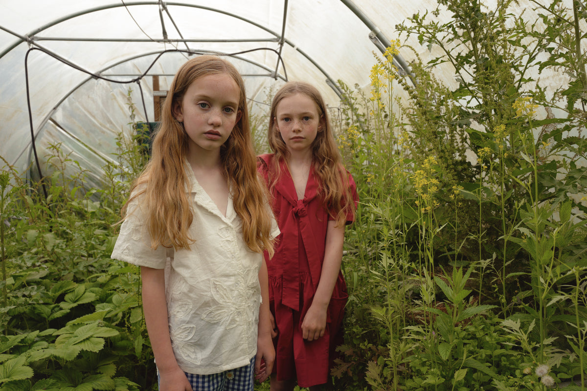 FISH & KIDS / WHITE FLOWERS SHIRT