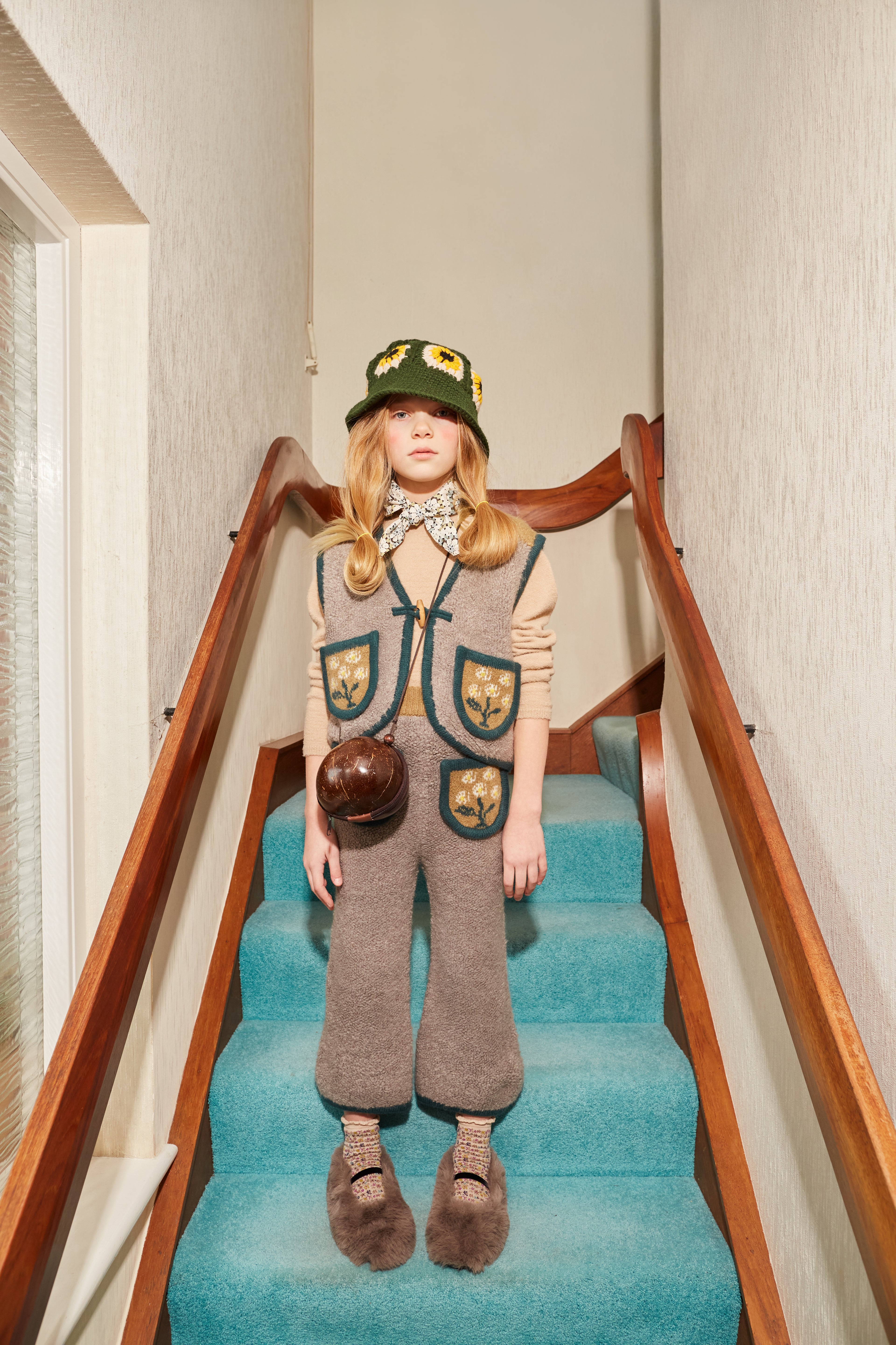 ワンピース FISH&KIDS PATCHWORK DRESS WITH COLLAR FISH & KIDS〛 PATCHWORK DRESS WITH COLLAR (Kids and Women