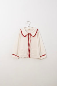FISH & KIDS / BASIC BLOUSE WITH RED RIBBON
