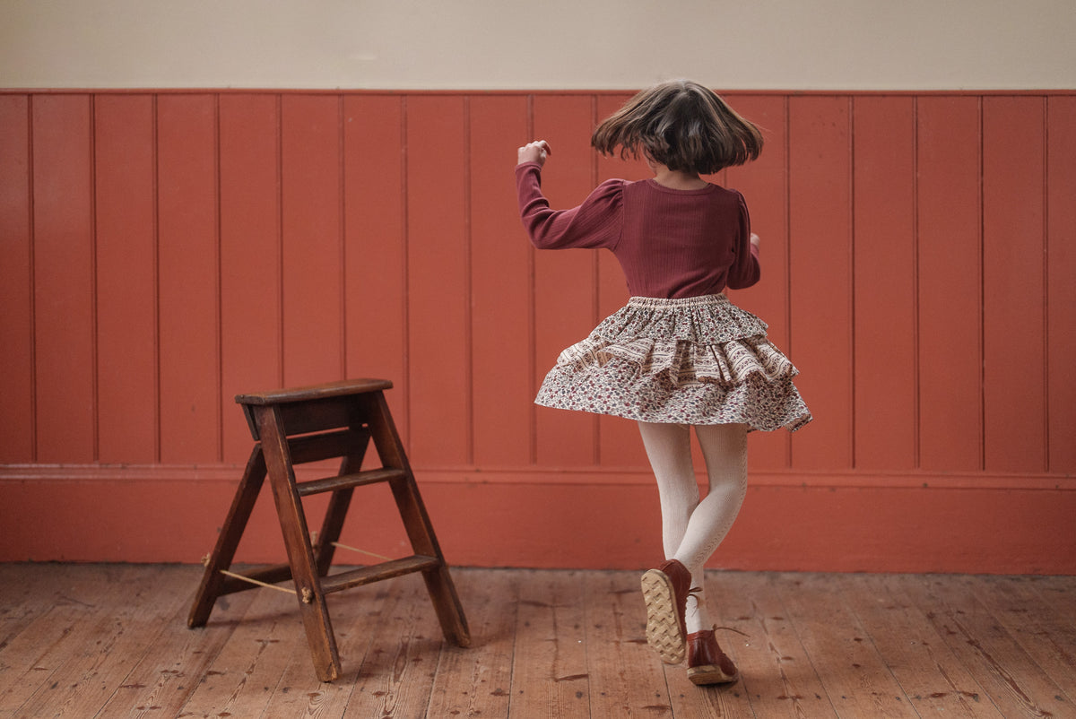 Little Cotton Clothes / Organic Pointelle T-shirt Redcurrent