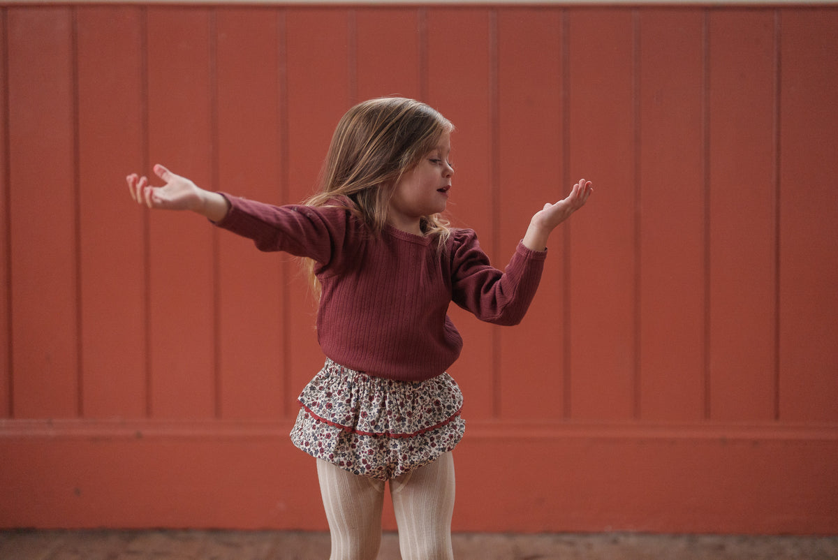 Little Cotton Clothes / Organic Pointelle T-shirt Redcurrent