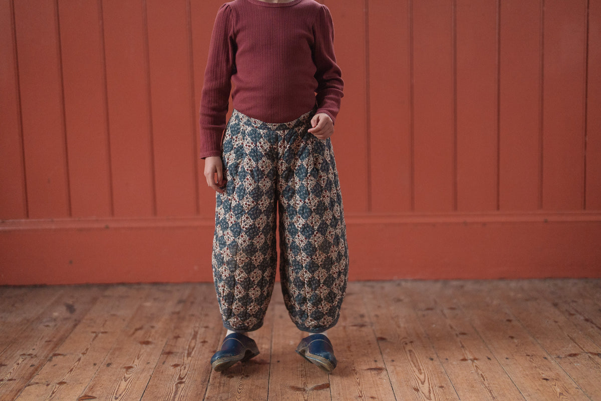 Little Cotton Clothes / Quilted Jessica Trousers Harlequin Floral