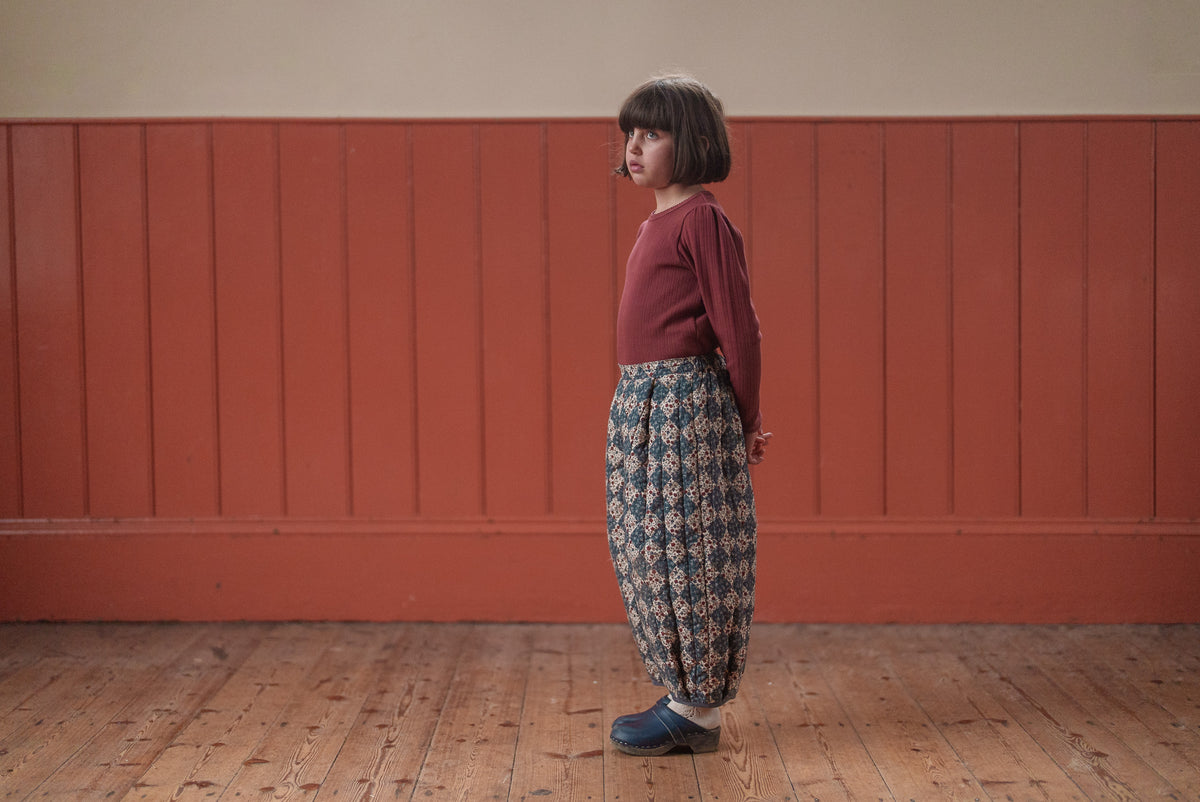 Little Cotton Clothes / Quilted Jessica Trousers Harlequin Floral