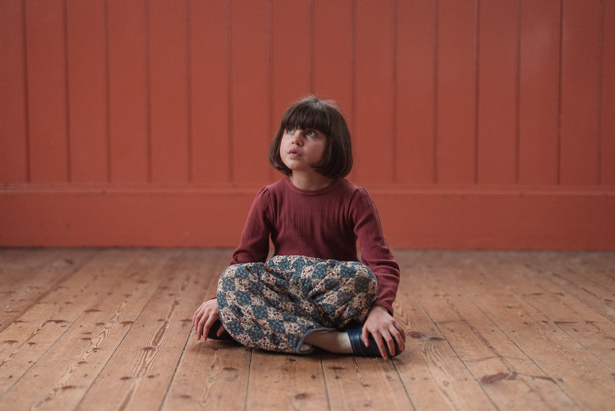 Little Cotton Clothes / Quilted Jessica Trousers Harlequin Floral