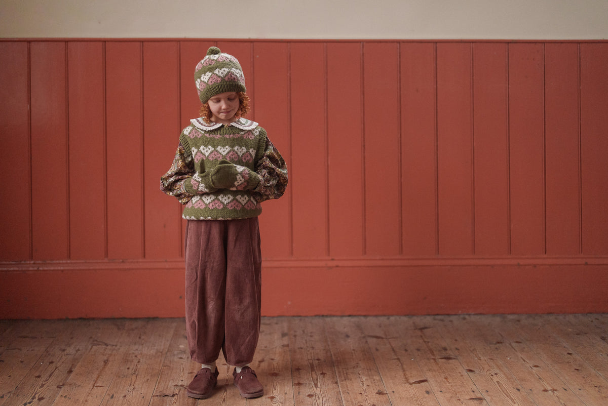 Little Cotton Clothes / Jessica Trousers Velvet in Nutmeg