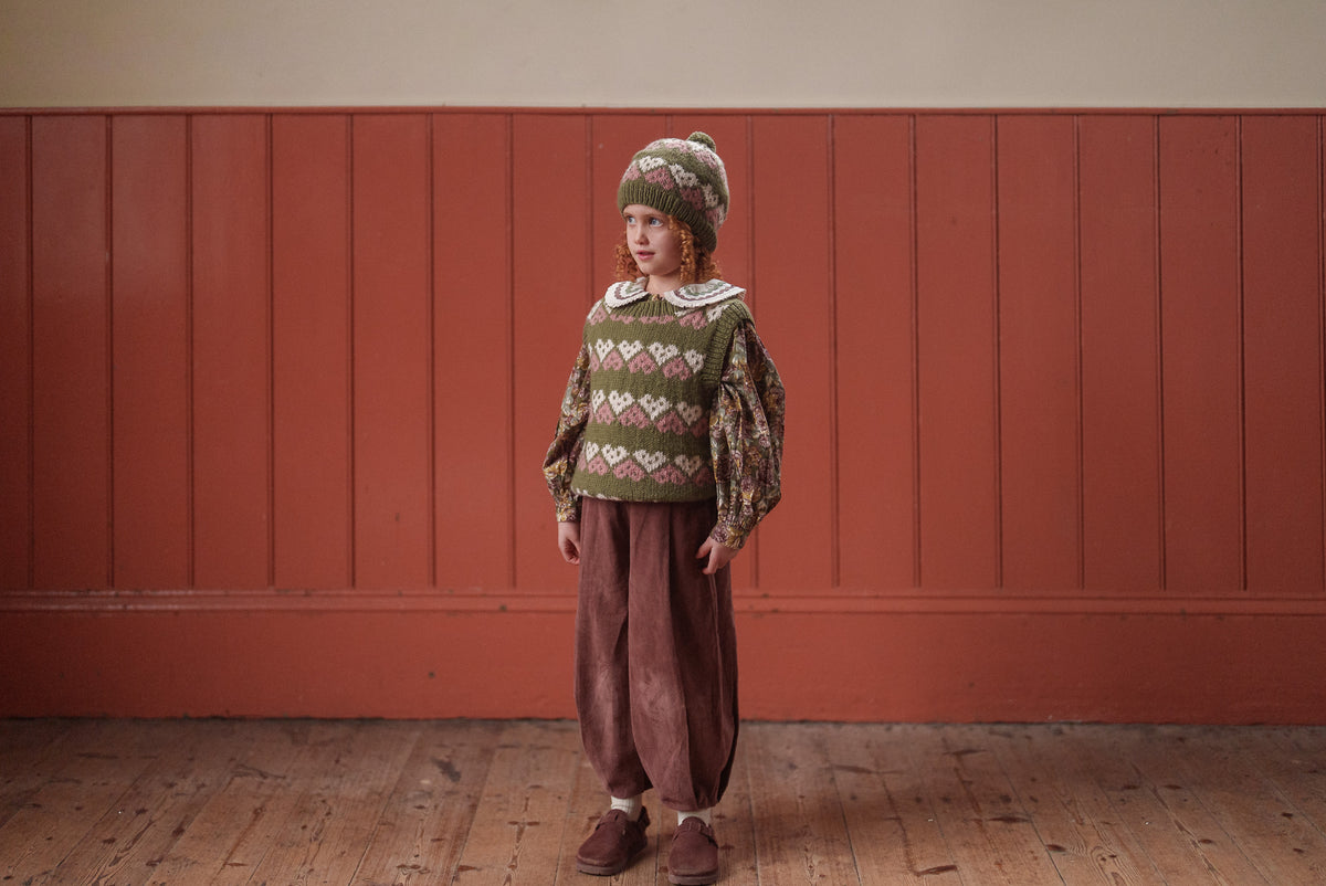 Little Cotton Clothes / Jessica Trousers Velvet in Nutmeg