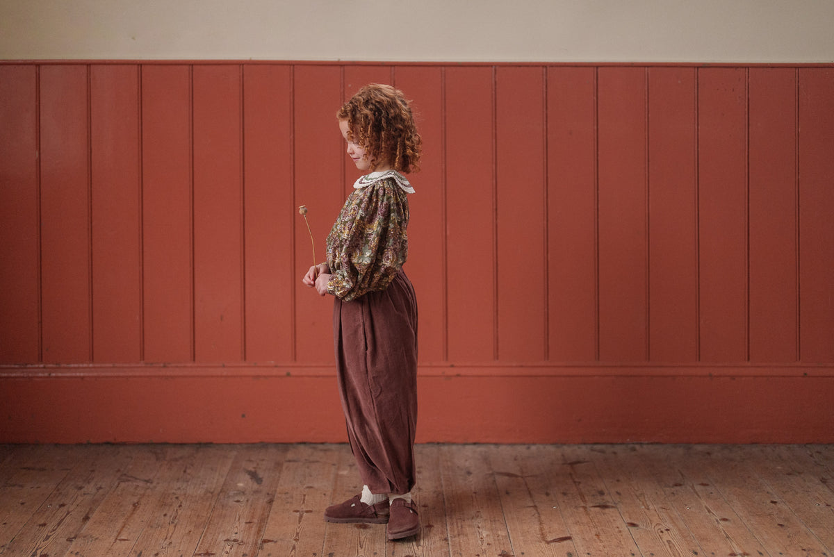 Little Cotton Clothes / Jessica Trousers Velvet in Nutmeg