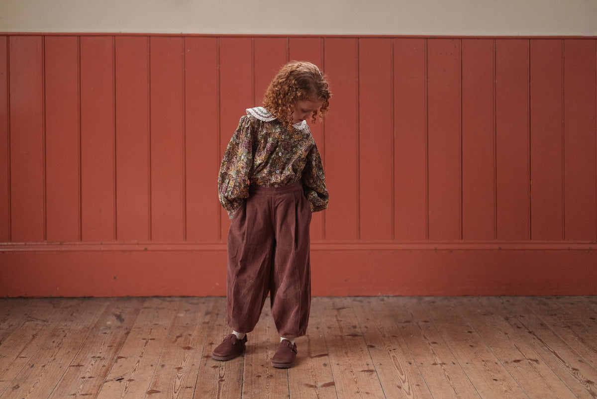 Little Cotton Clothes / Jessica Trousers Velvet in Nutmeg