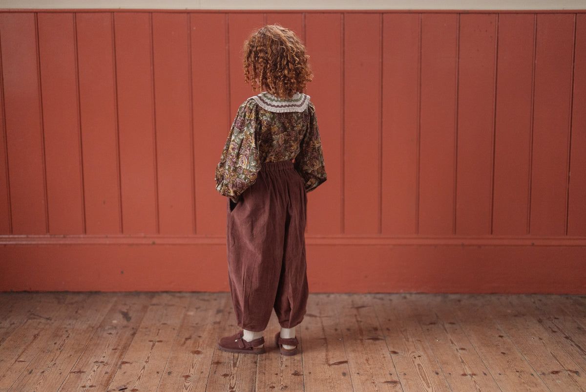 Little Cotton Clothes / Jessica Trousers Velvet in Nutmeg