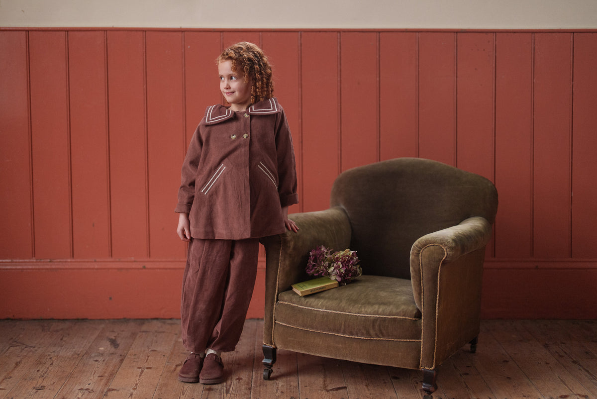 Little Cotton Clothes / Jessica Trousers Velvet in Nutmeg
