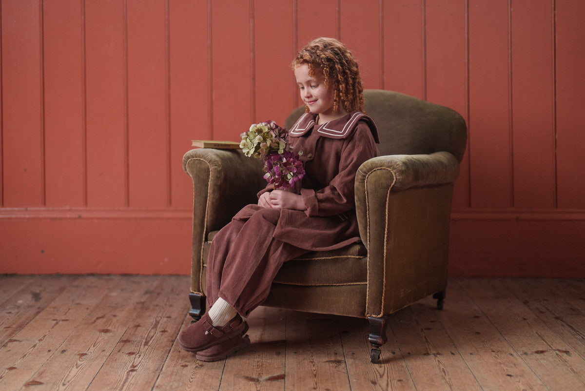 Little Cotton Clothes / Jessica Trousers Velvet in Nutmeg