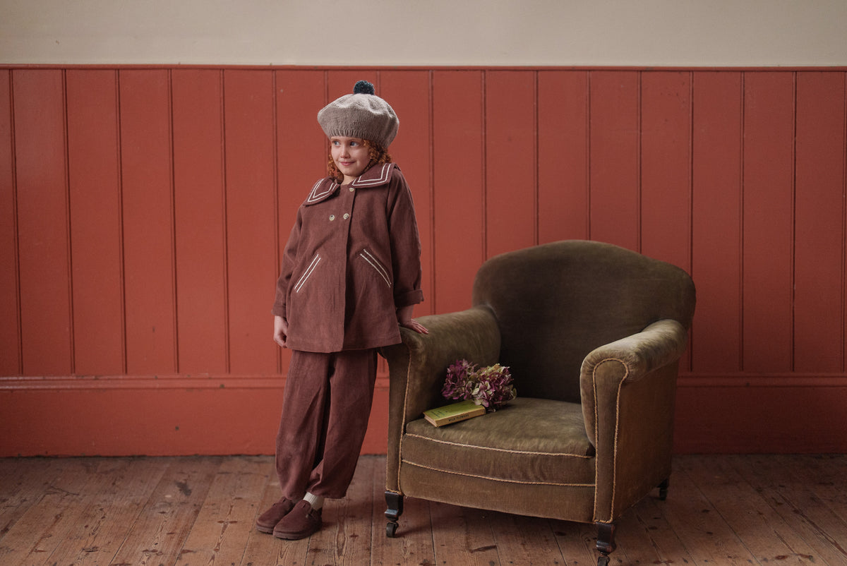 Little Cotton Clothes / Jessica Trousers Velvet in Nutmeg