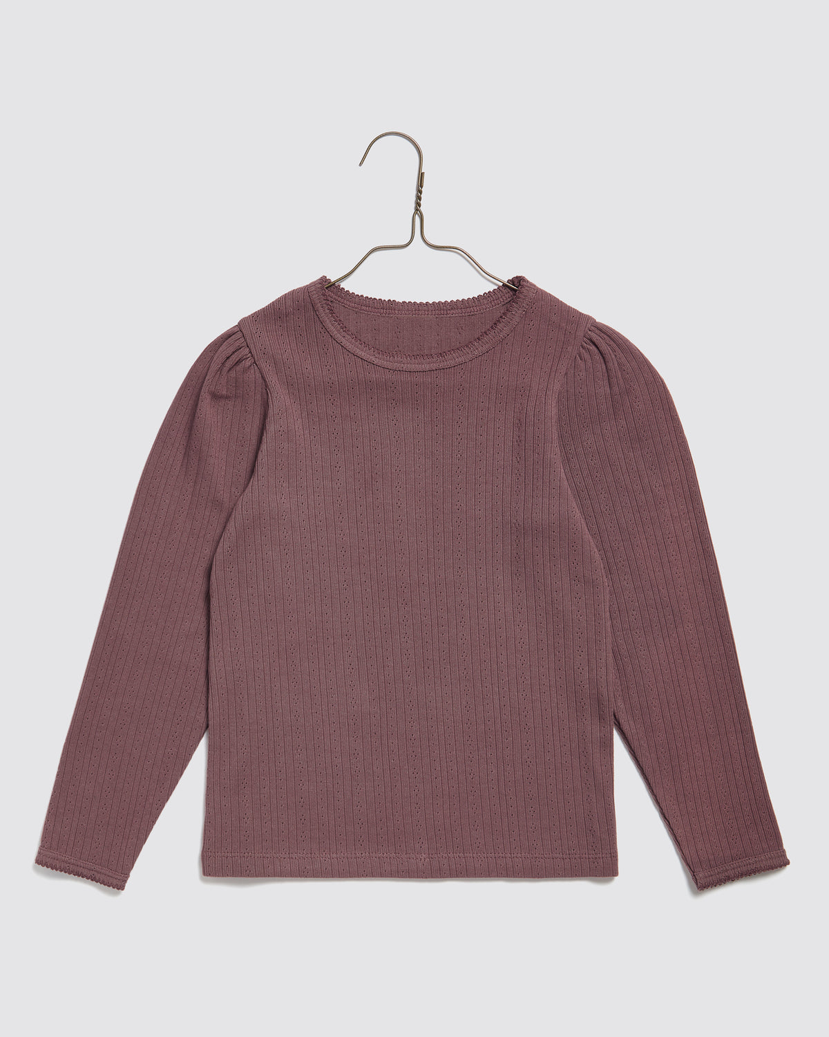 Little Cotton Clothes / Organic Pointelle T-shirt Grape