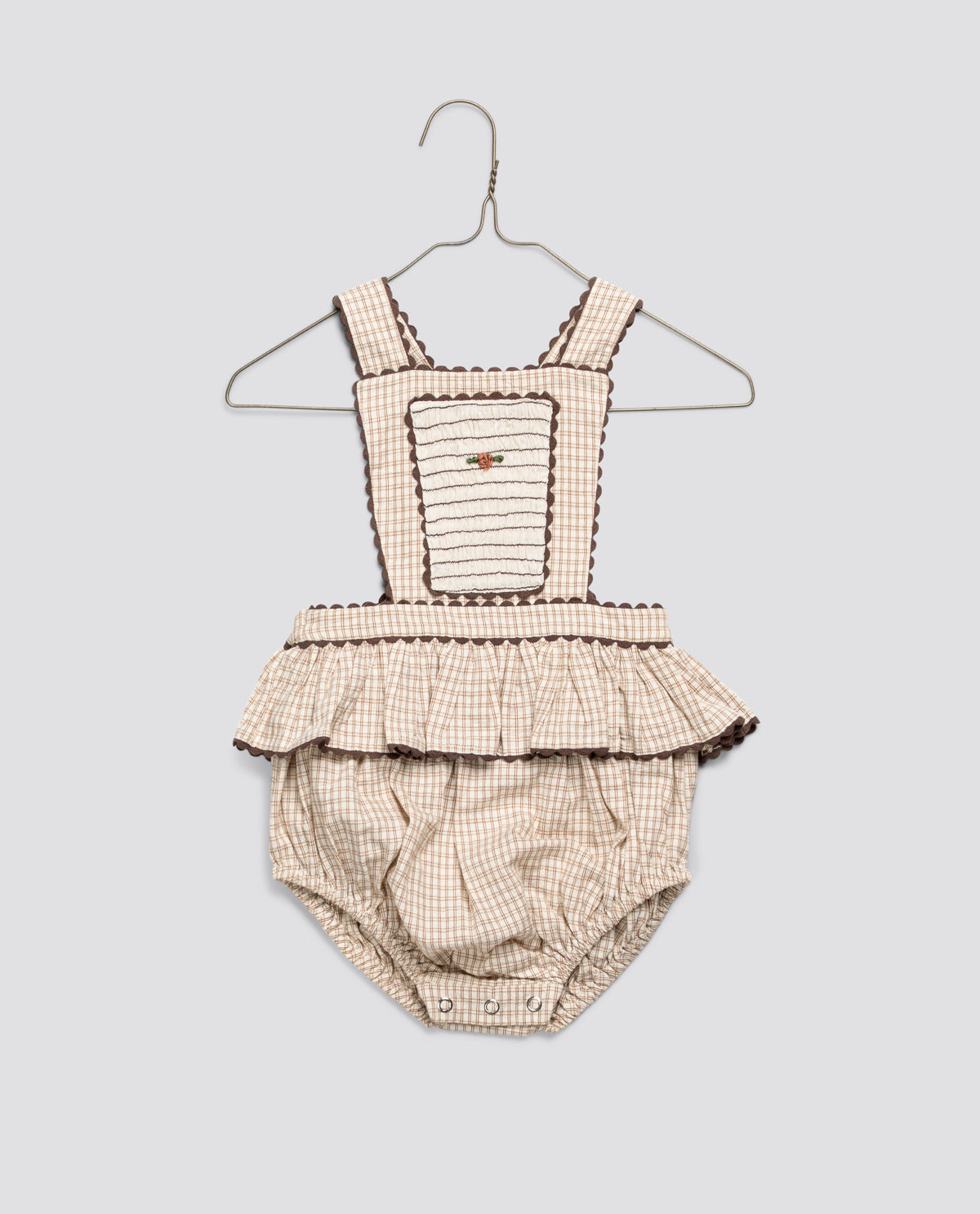 Little Cotton Clothes / Dhalia Romper Straw Check