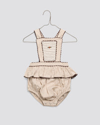 Little Cotton Clothes / Dhalia Romper Straw Check