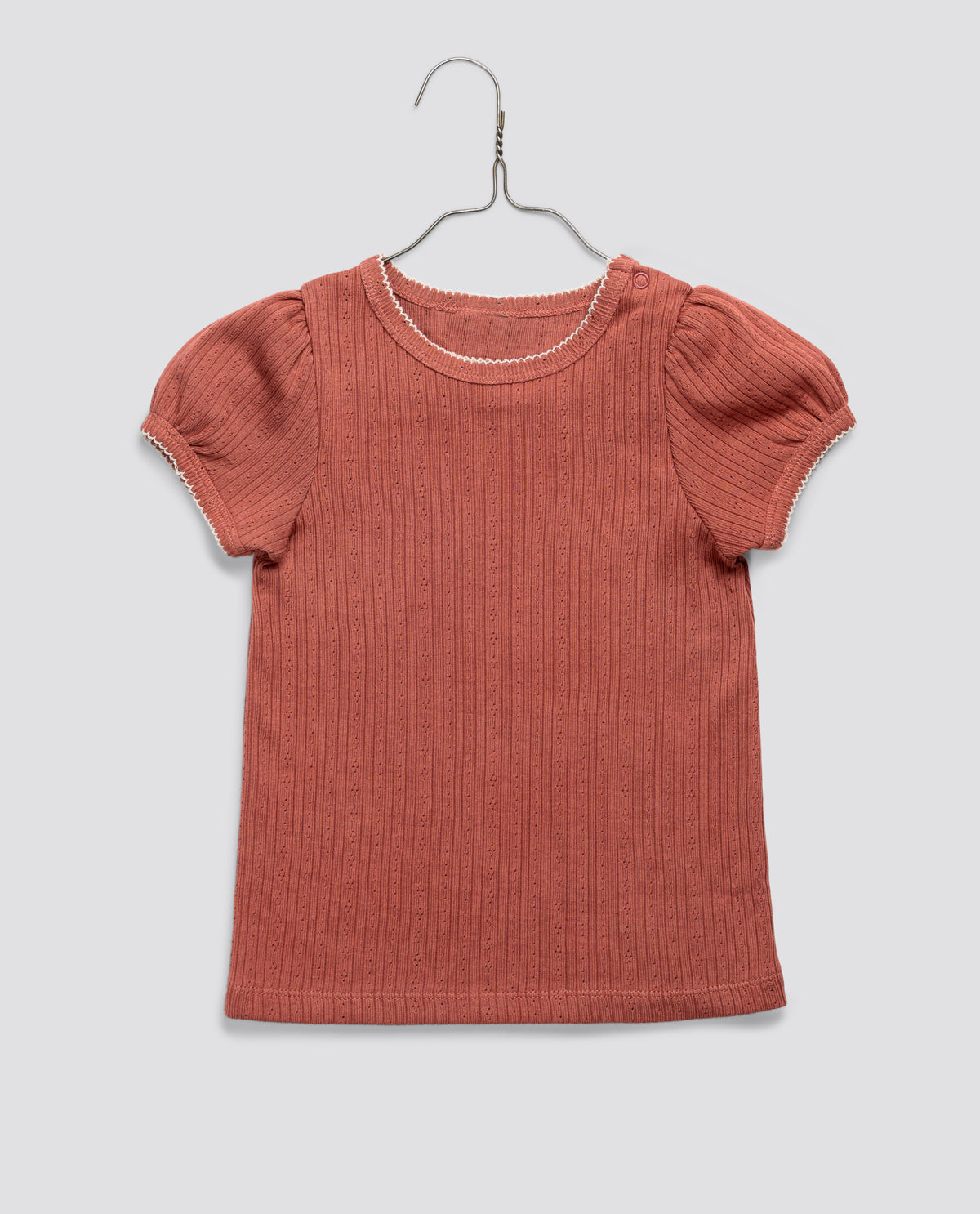 Little Cotton Clothes / Organic Pointelle T-shirt raspberry