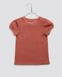 Little Cotton Clothes / Organic Pointelle T-shirt raspberry