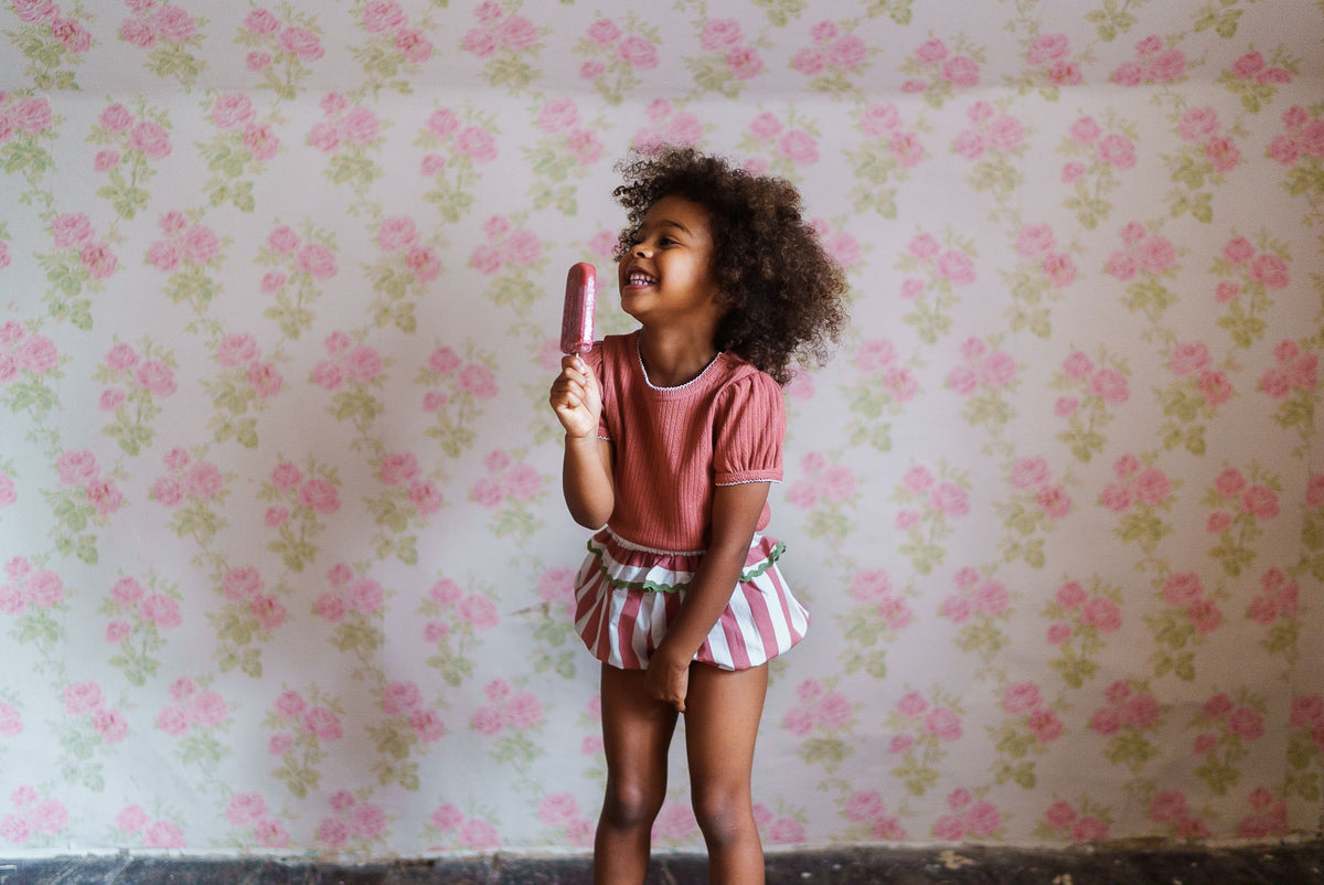 Little Cotton Clothes / Organic Pointelle T-shirt raspberry