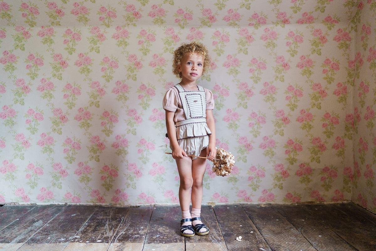 Little Cotton Clothes / Dhalia Romper Straw Check