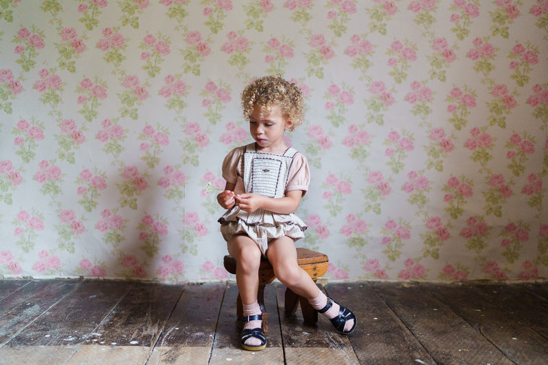 Little Cotton Clothes / Dhalia Romper Straw Check