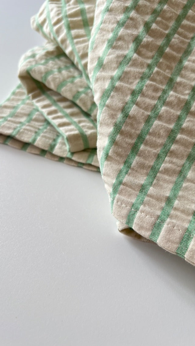 Garbo&amp;Friends / Stripe Emerald Seersucker Swaddle Blanket